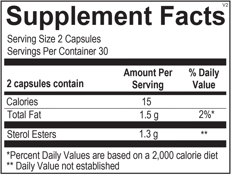 Plant Sterols supplement facts image