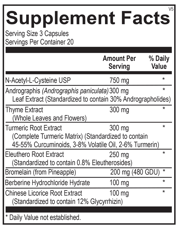 Sinatrol supplement facts image