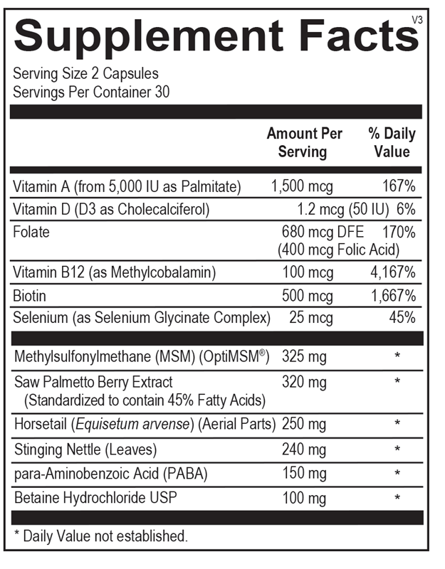 Cosmedix supplement facts image