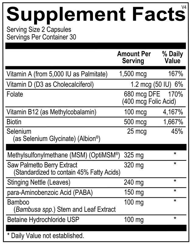 Cosmedix supplement facts image