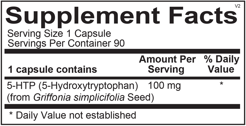 5-HTP supplement facts image