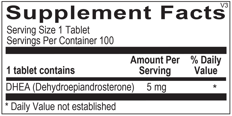 DHEA 5mg supplement facts image