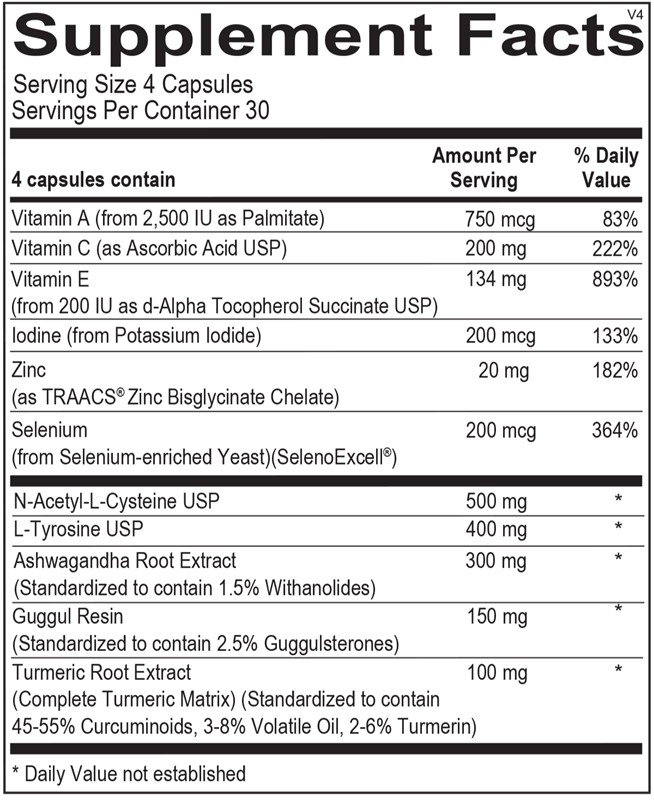 Thyrotain supplement facts image