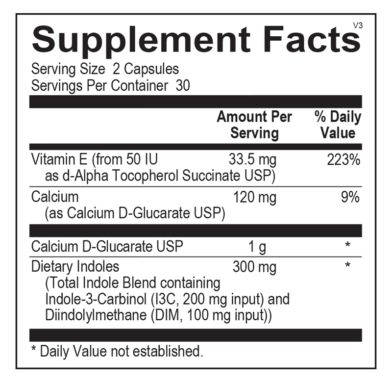 CDG EstroDIM supplement facts image