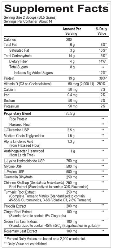 InflammaCORE Vanilla Chai [test] supplement facts image