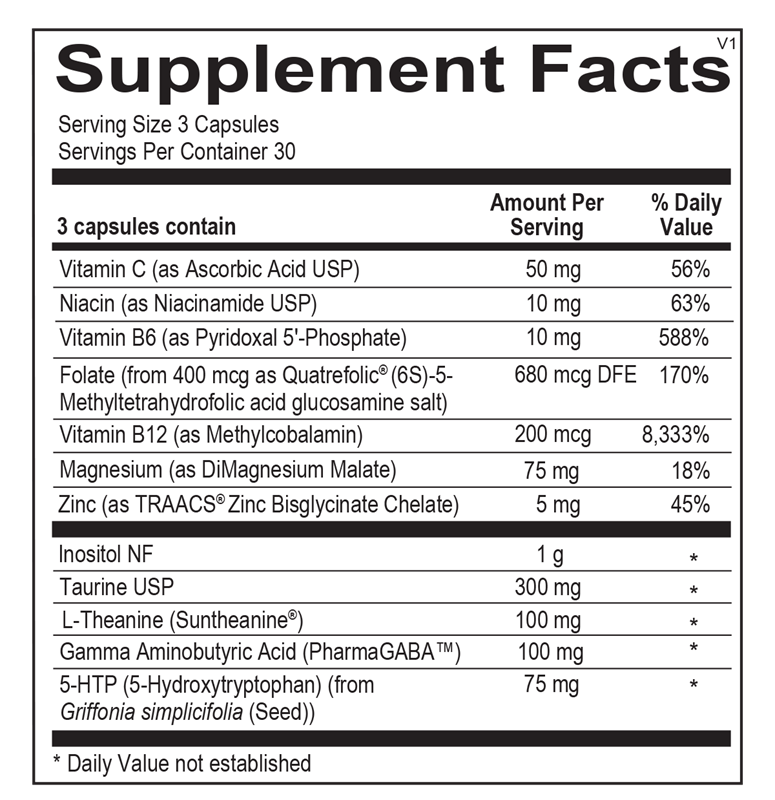 Cerenity supplement facts image